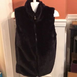 J Crew Navy Faux Fur Vest NWT Small